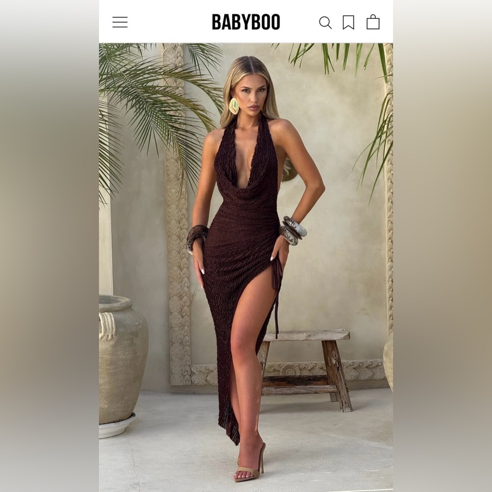 Babyboo Airla Midi Dress - plum brown
